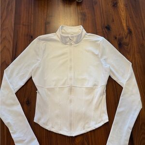 ❤️‍🔥 Alo Yoga Airbrush Corset Full Zip Jacket Ivory Size Large Worn Once